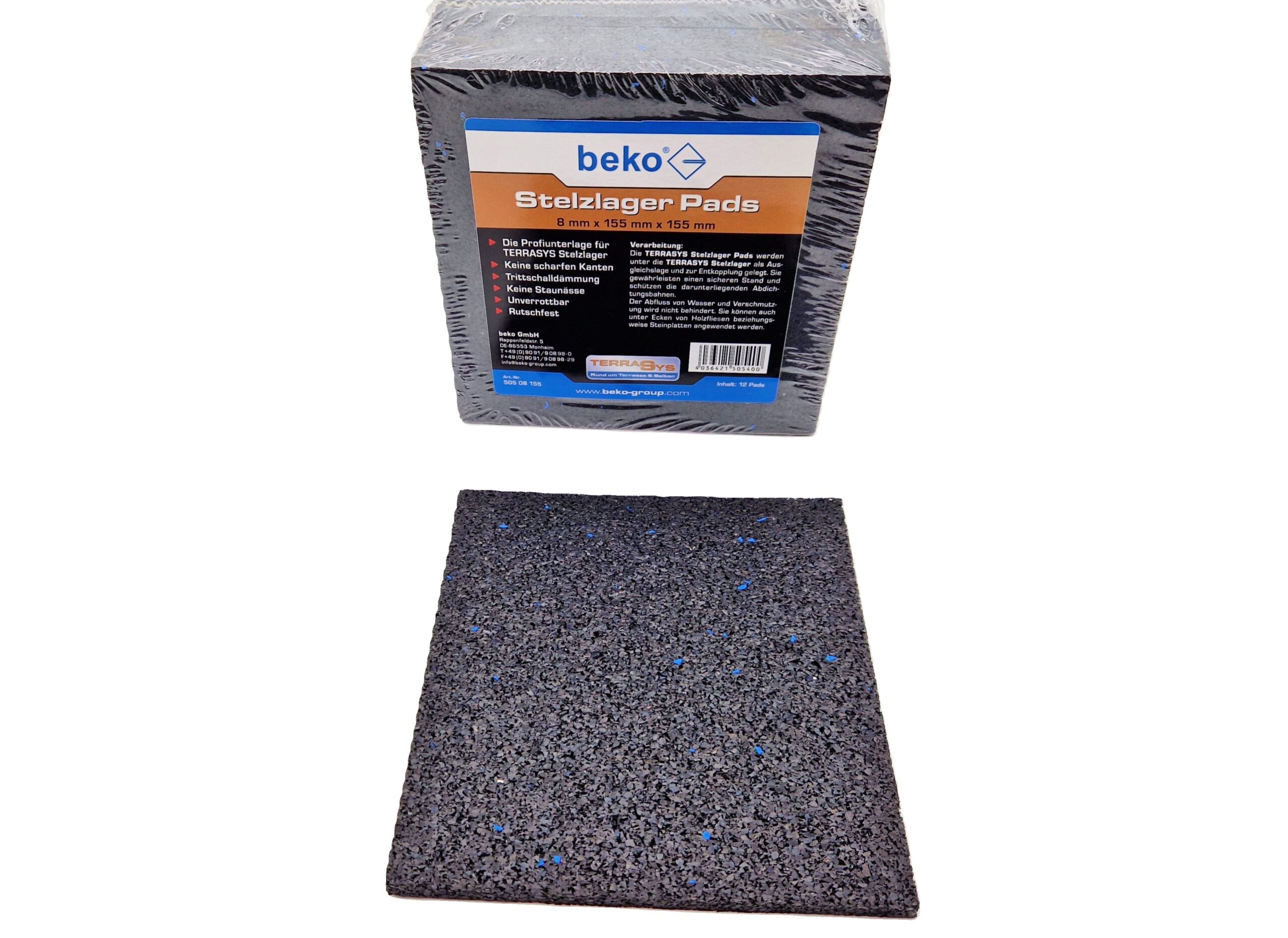 beko TERRASYS Terrassen-Stelzlager-Pad 8x155x155 mm