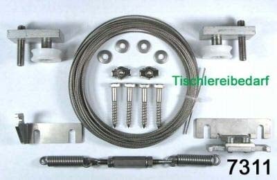 Helm 73 Synchronlaufset Drahtseilumlenkung für 2-flügelige Schiebetüren aus Holz