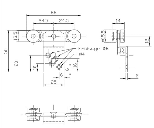 MANTION Schiebetürbeschlag Medium B-100