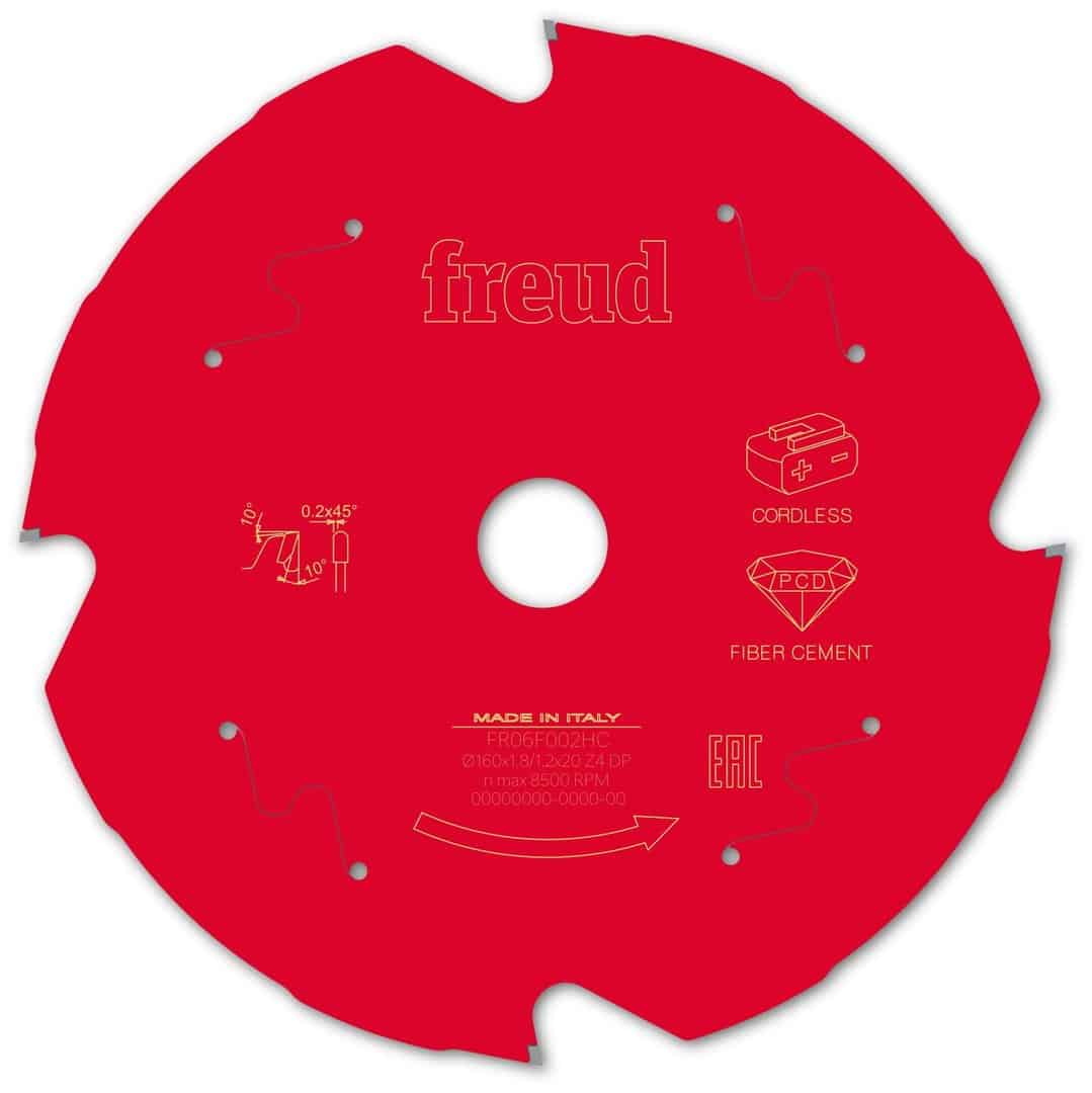 Kreissägeblatt für Faserzement – D160_B1.8_b1.2_d20 Z4 10°