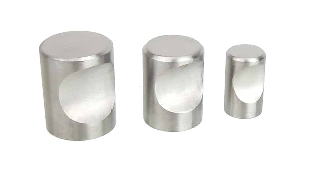 Zylindergriff mit Mulde Edelstahl matt gebürstet