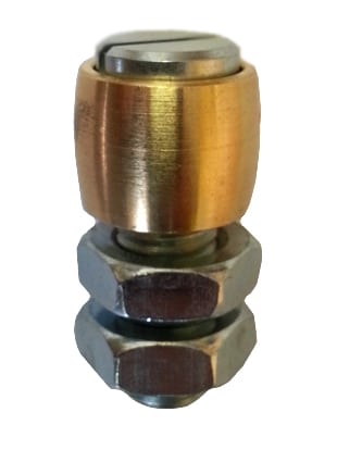 MANTION Bodenführung 1089 mit Messingrolle M 14 Gewinde, Torführung für Führungschiene 1110