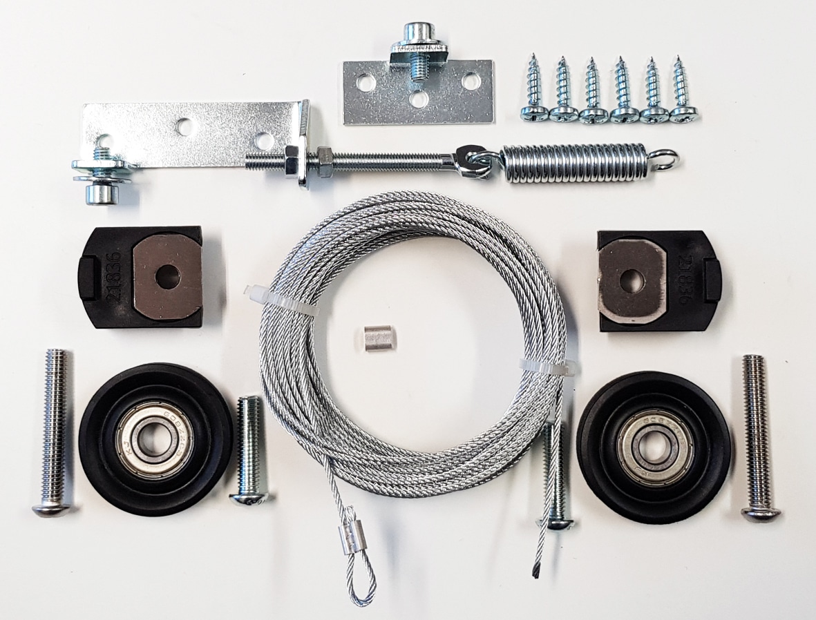 MANTION Synchronlaufset 11050-2 Drahtseilumlenkung für 2-flügelige Schiebetüren