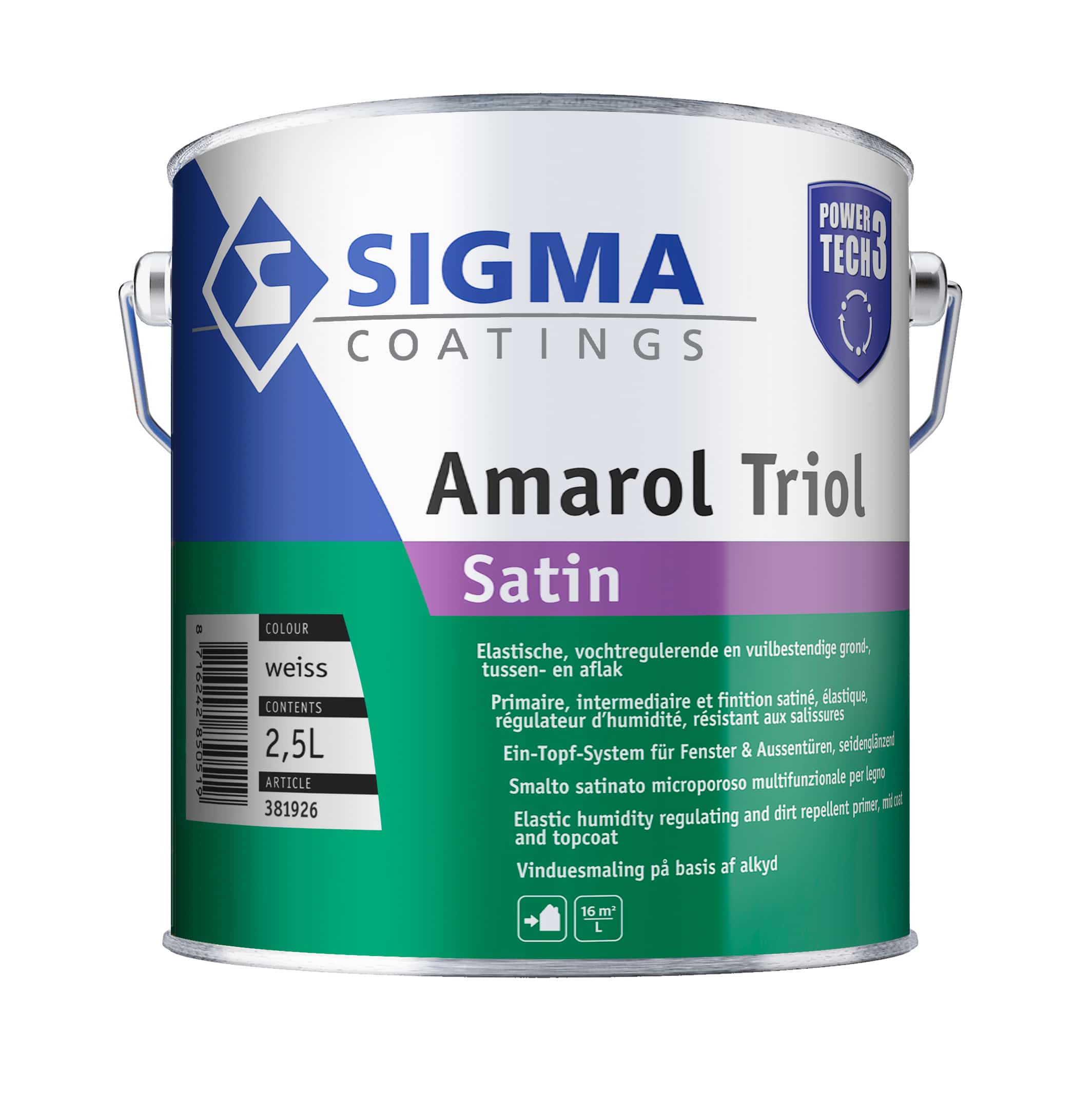 SIGMA Amarol Triol satin weiß 1.0 L