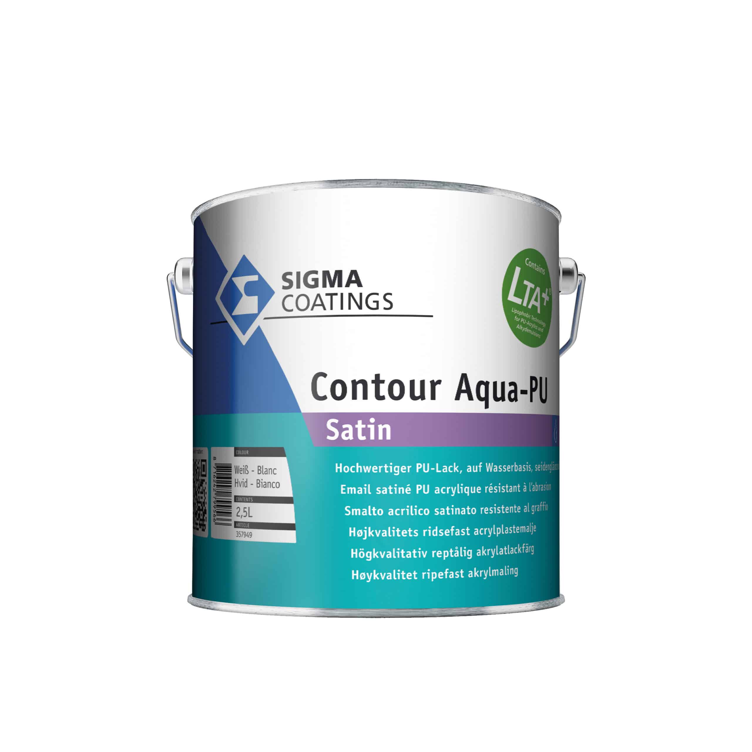 SIGMA Contour Aqua-PU satin weiß 1.0 Liter