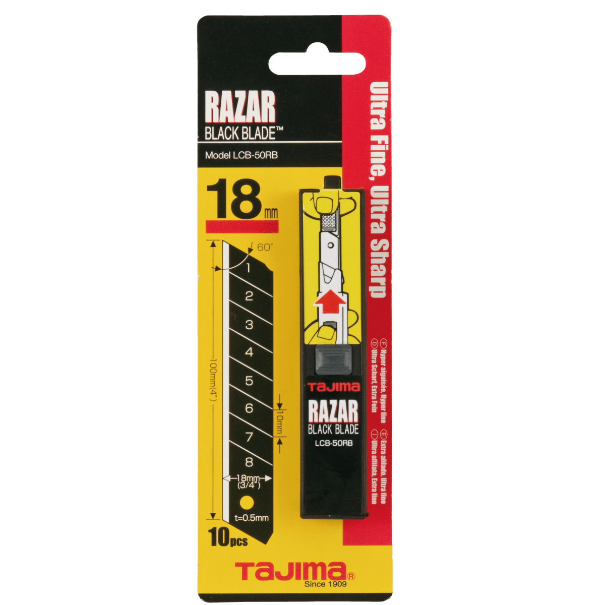 TAJIMA RAZAR BLACK BLADE 10x Cuttermesser-Ersatzklingen