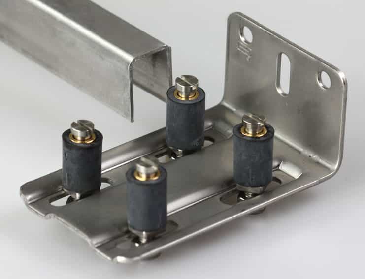 Doppelte Führung 1128D Edelstahl für Wandbefestigung, Schiebetürführung
